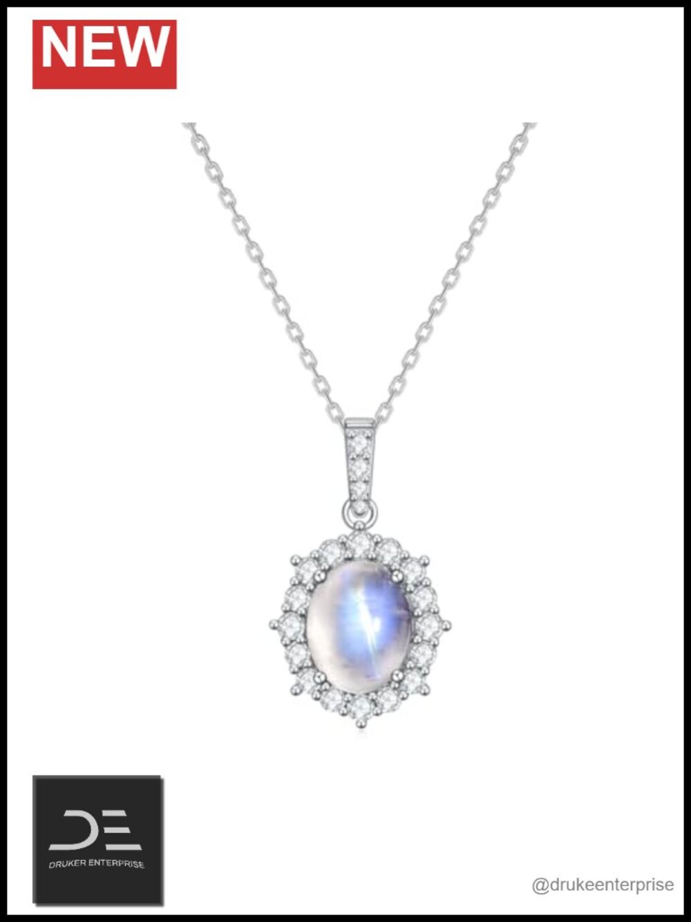 Gem's Beauty Moonstone Pendant Necklace 925 Sterling Silver New Beginnings Gift